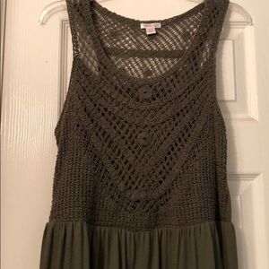 Olive green maxi dress XL